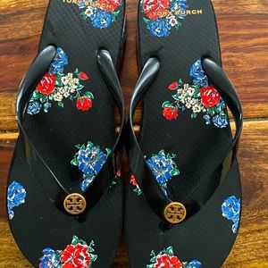 Tory Burch wedge flip flops